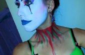 Mooie clown-make-up transformatie. 