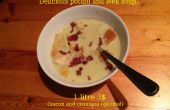 Aardappel en prei soep (spekjes en croutons optioneel)