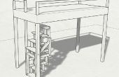 Loft-bed opvouwbare houten trap