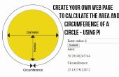 Maak uw eigen webpage die werkt de omtrek en oppervlakte van een cirkel met behulp van pi! 
