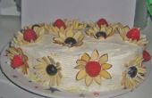 Citroen limoen taart met Berry amandel bloemen