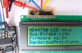 HD44780 LCD aan I2C adapter board voor de Bus Pirate