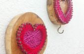 Rustiic String hart van kunst aan de muur en kledinghaken