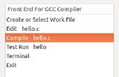 Eenvoudige grafische Interface voor Linux GCC Compiler