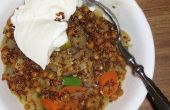 Smakelijke linzen en Quinoa - een maaltijd van een schotel
