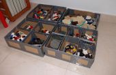 Karton en ductape lego opbergdoos - Caja para pestañas lego de karton y precinto