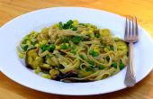 Romige Fettucine met kerrie Shitake paddestoelen & Corn - Vegan & glutenvrij