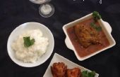 Geroosterd kwartel en kwartel curry met gestoomde rijst