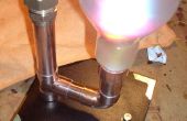 Een Steampunk lamp met muliti kleur LED's