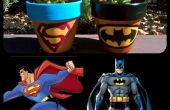 Superheld Logo geschilderd potten