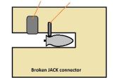 Tip van een gebroken 3,5 jack connector trekken