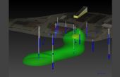 3D-visualisatie van een pluim van grondwater