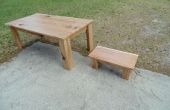 Scrapwood tabel & Stool Set