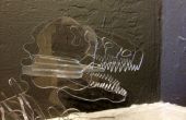 Een bijna onzichtbaar Tyrannosaurus Rex gemaakt op een laser cutter