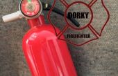 Dorky brandweerman brandblusser
