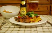 Langzaam gekookt Belgisch bier konijn stoofpot