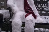 Bench hangend sneeuwpop