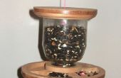 Vogelhuis/waterbak met hout en gerecycled Jar opknoping