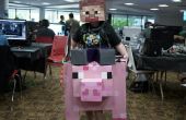 Steve rijden een varken Minecraft kartonnen halloween kostuum