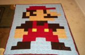 8-bit Mario Blanket - gemaakt van Granny Squares