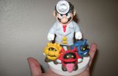 Dr. Mario standbeeld met virussen