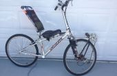 DIY ligfiets fiets gemaakt van gerecyclede onderdelen