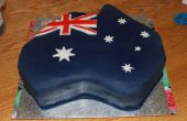 Hoe maak je een Australië vormige vlag taart