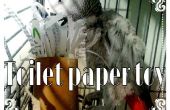 Gerecycled wc-papier rollen in super gemakkelijk papegaaien speelgoed
