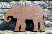 MDF Afrikaanse olifant Decor geschilderd