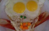 Eng schedel eieren en spek (vegetarische stijl) ontbijt
