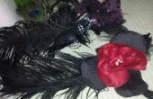 Bloem en veren vintage geïnspireerde hair clip