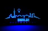 Skyline van de Berlijn 5$ gegraveerd acryl Display (batterij-aangedreven)