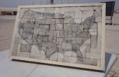 Kaart van de Verenigde Staten - gerecycleerd hout decoratieve stuk