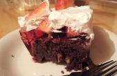 Glutenvrije chocolade Brownie Jelly aardbeien room Cake! 