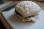 Ciabatta brood Turkije en spinazie sandwich
