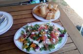 Camping Serrano Ham en perzik salade
