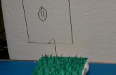 Miniatuur Football Field Goal, voetbal en gras (gemaakt van draad)