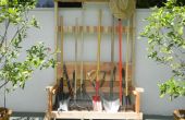 Tuin gereedschap rek met opvouwbare bench