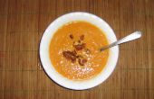Cajun stijl verse pompoen soep met spek