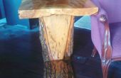 "Gevouwen" hout Slab Side Table