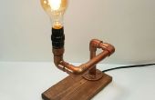 Edison Lamp gemaakt met hout en Faux koperen pijp