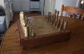 Maken van een schaakspel en het spelen van bord met een opberglade