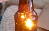 Maken van een glazen fles Lamp met behulp van brand