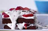 Gebakken op de Grill Brownies met aardbeien Dessert