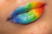 Regenboog geïnspireerd lip blik