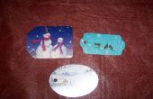 Cadeau labels gemaakt van oude B-dag kaarten, kerstkaarten, ect... 