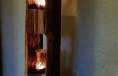Rustieke houten lichtsculptuur