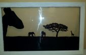 Safari silhouet venster hangende