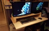 Maak een houten monitorstandaard, met ruimte voor een toetsenbord en muis