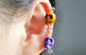 Wire Ear Cuff met Skull kralen maken voor Halloween